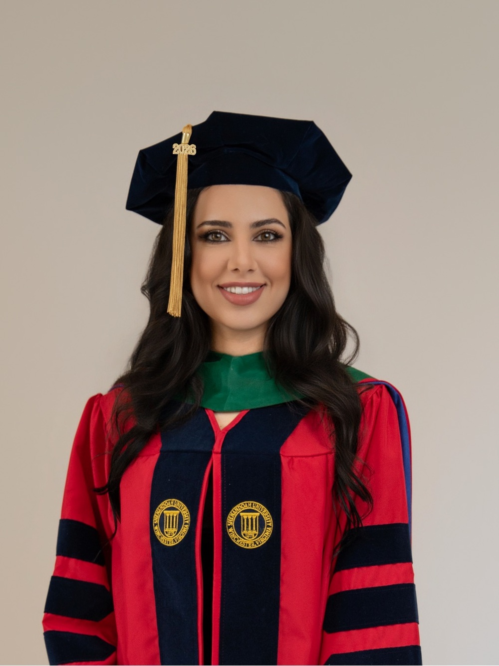 Doctorate Graduation Gown and Cap with Hood and tassels - Shenandoah University - Picture 2 of 8